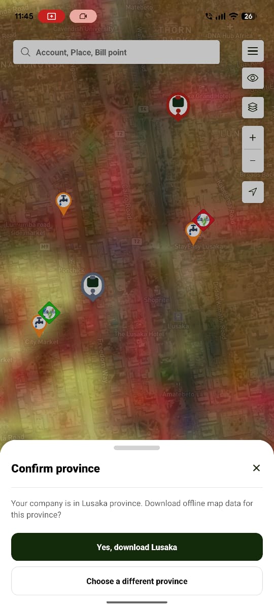 Offline map download confirmation asking whether the auto-detected province is correct